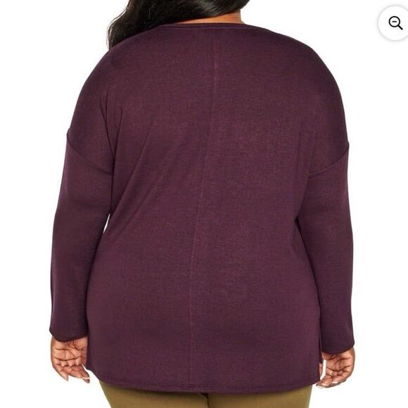 Banana Republic Women's Long Sleeve Scoop Neck Pullover Tunic Top in Purple, XL - Picture 3 of 12